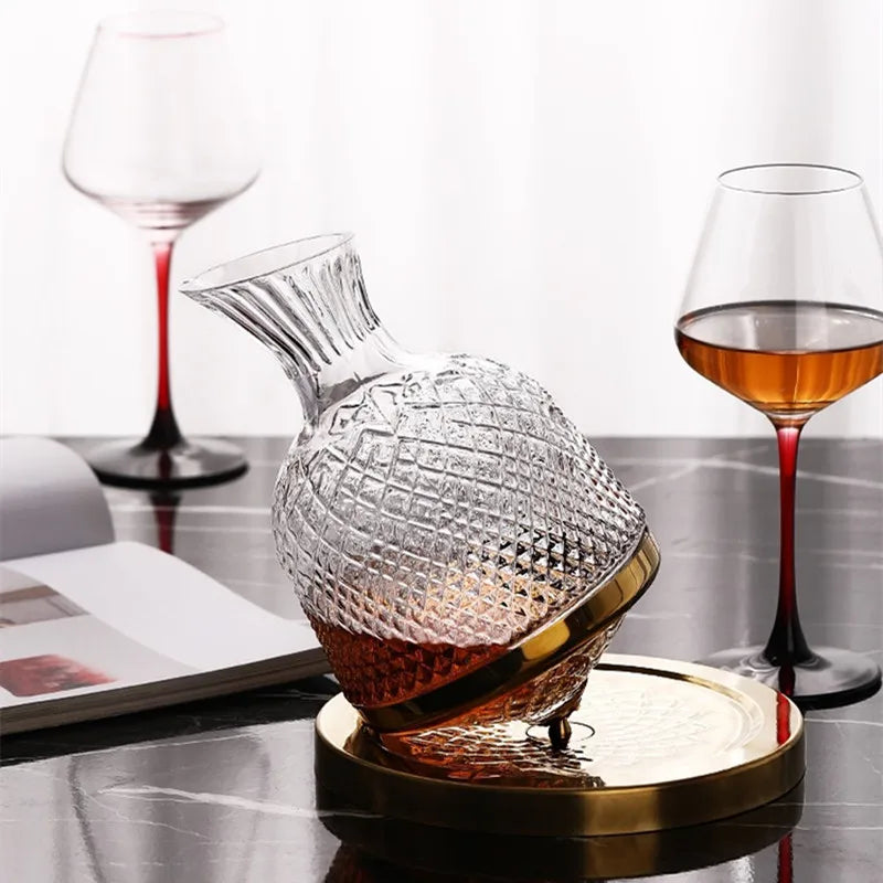 Decanter de Cristal Incrustado com Pedras Coloridas