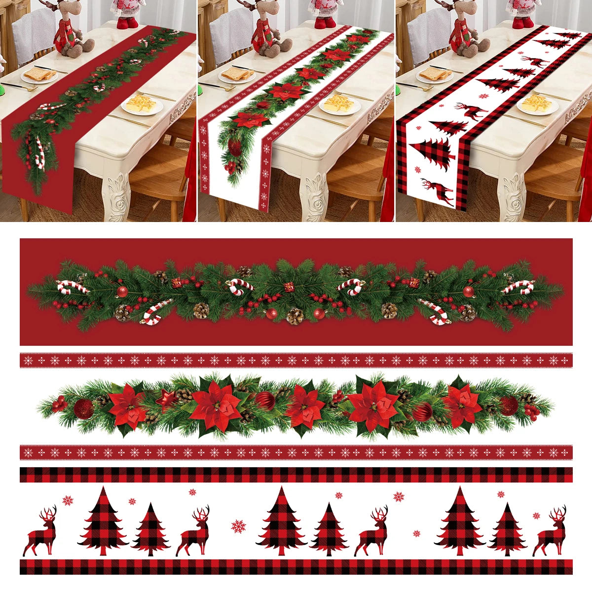 Caminho de Mesa Natalino Exclusivo - Decore Sua Mesa com Elegância e Magia de Natal